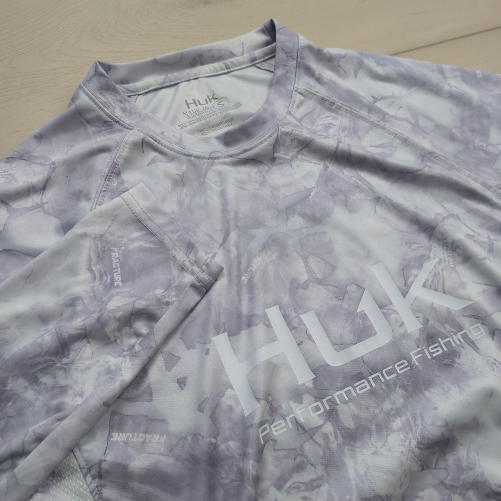 Huk Performance Fishing Shirt Mens S Pursuit Gray Mossy Oak‎ Camo